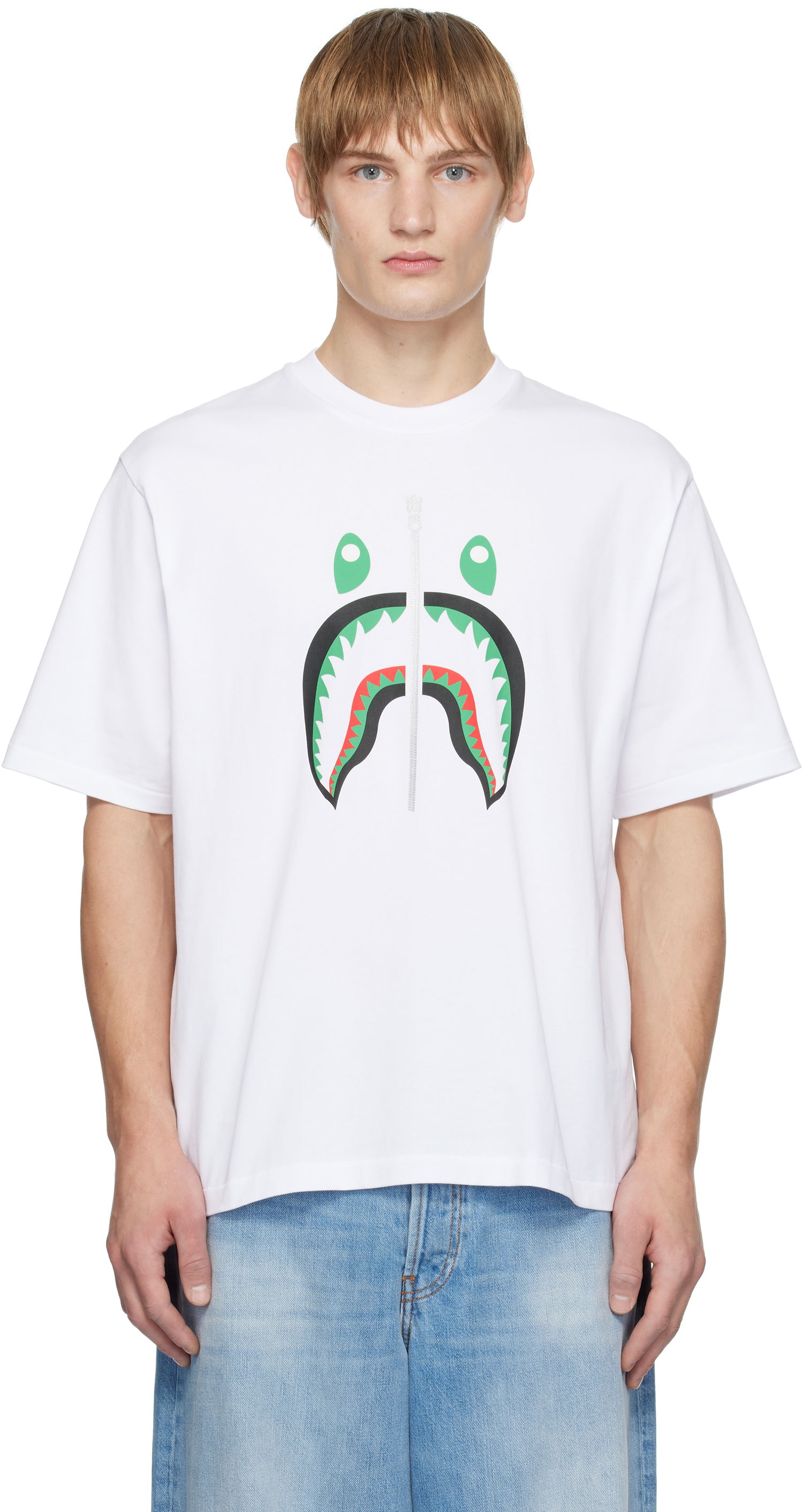 T-shirt BAPE Shark Graphic T-Shirt Hvid | 001TEK701308M, 0