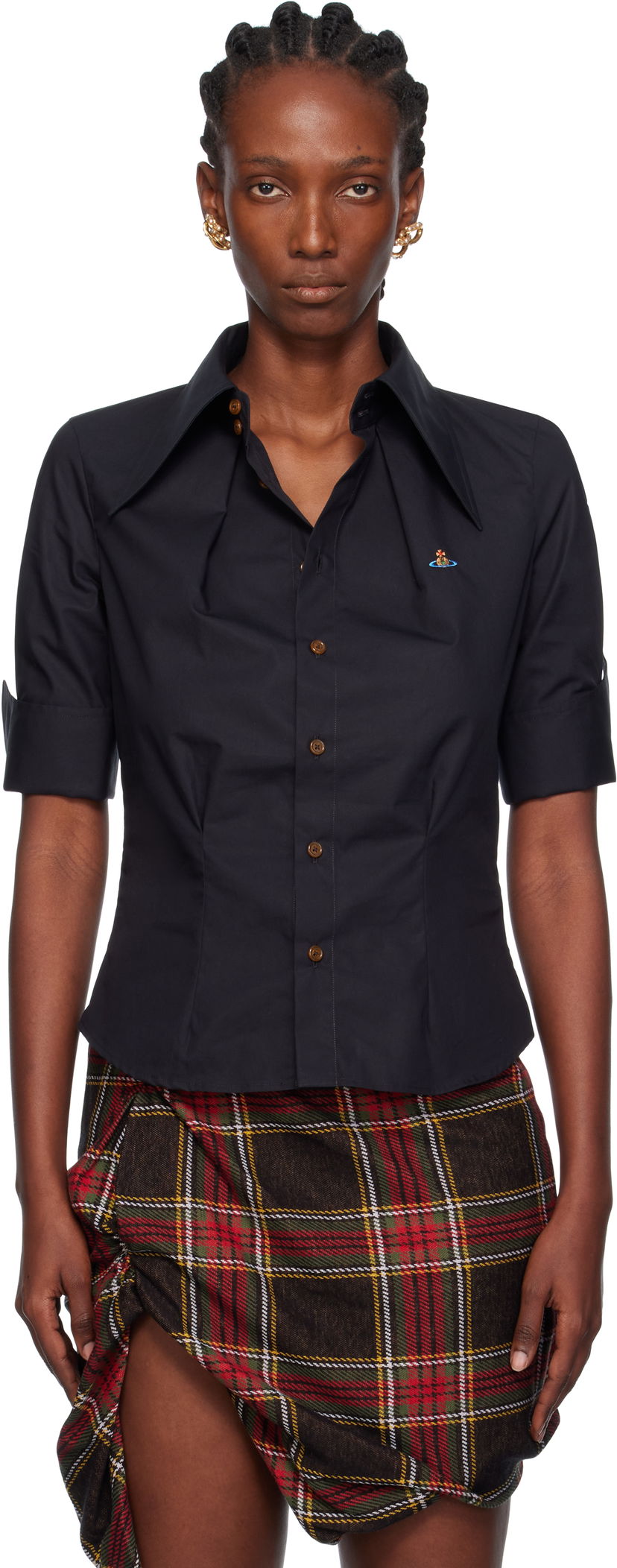 Skjorte Vivienne Westwood Vivienne Westwood Short Sleeve Violin Shirt Sort | 15010066-W009Q-