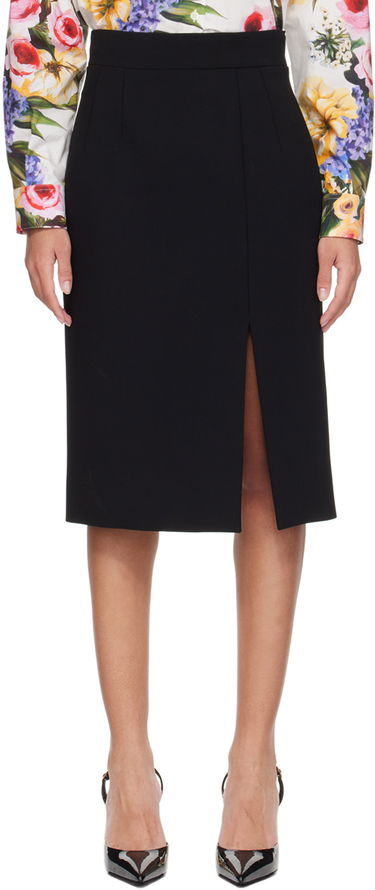 Nederdel Dolce & Gabbana Dolce&Gabbana Slit Midi Skirt Sort | F4CU7T FUBF1, 0