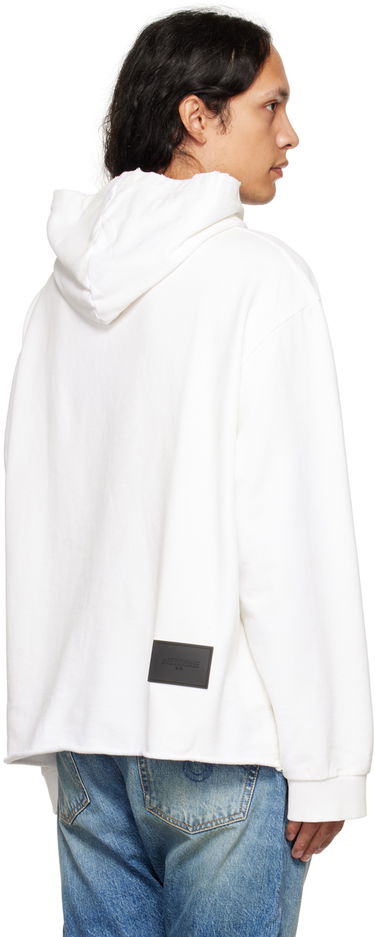 Sweatshirt We11done We11done Distressed Hoodie Hvid | WD-TH3-22-716-U-WH, 2