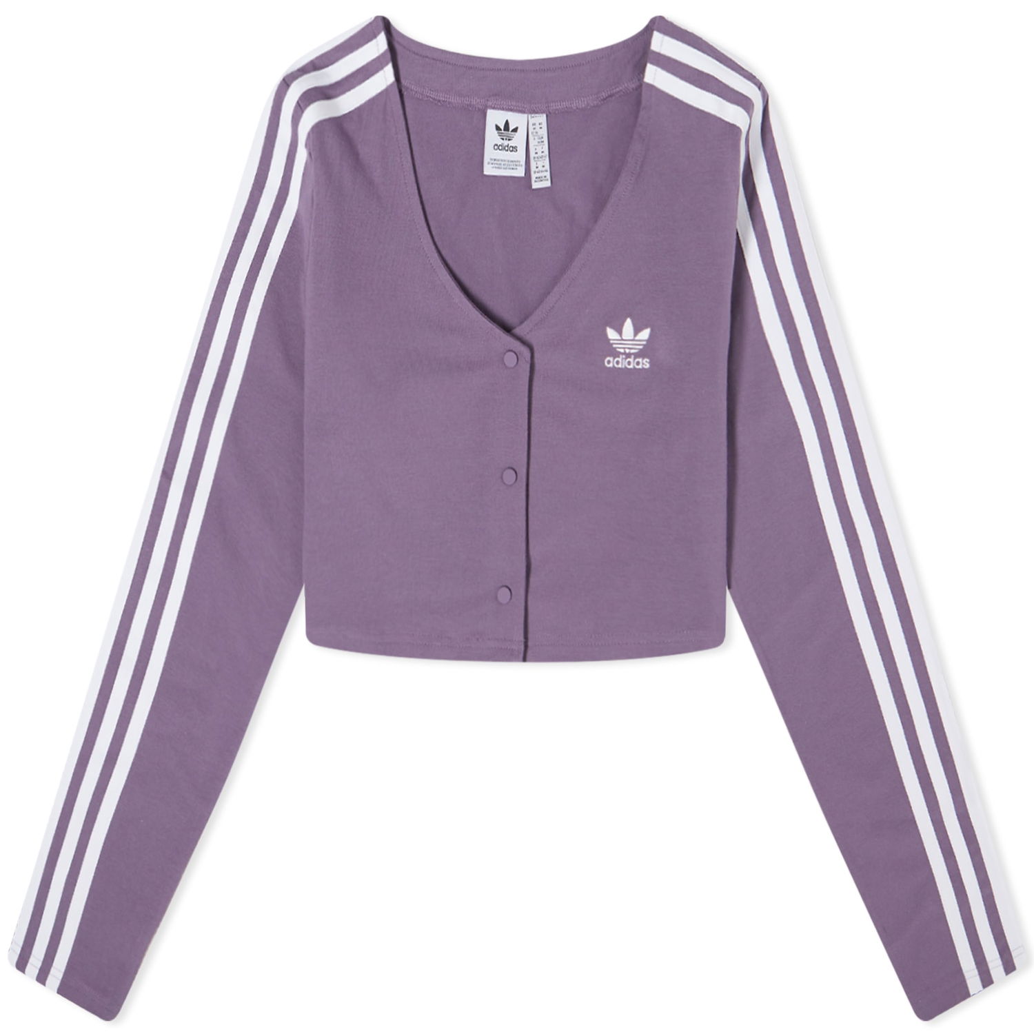 T-shirt adidas Originals Long Sleeve Button Shadow Violet Lilla | IK6616, 0