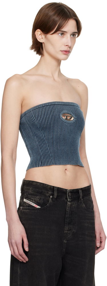 Crop top Diesel M-Clarksvillex-C Ribbed Bandeau Top Blå | A14813 0ANAH, 1