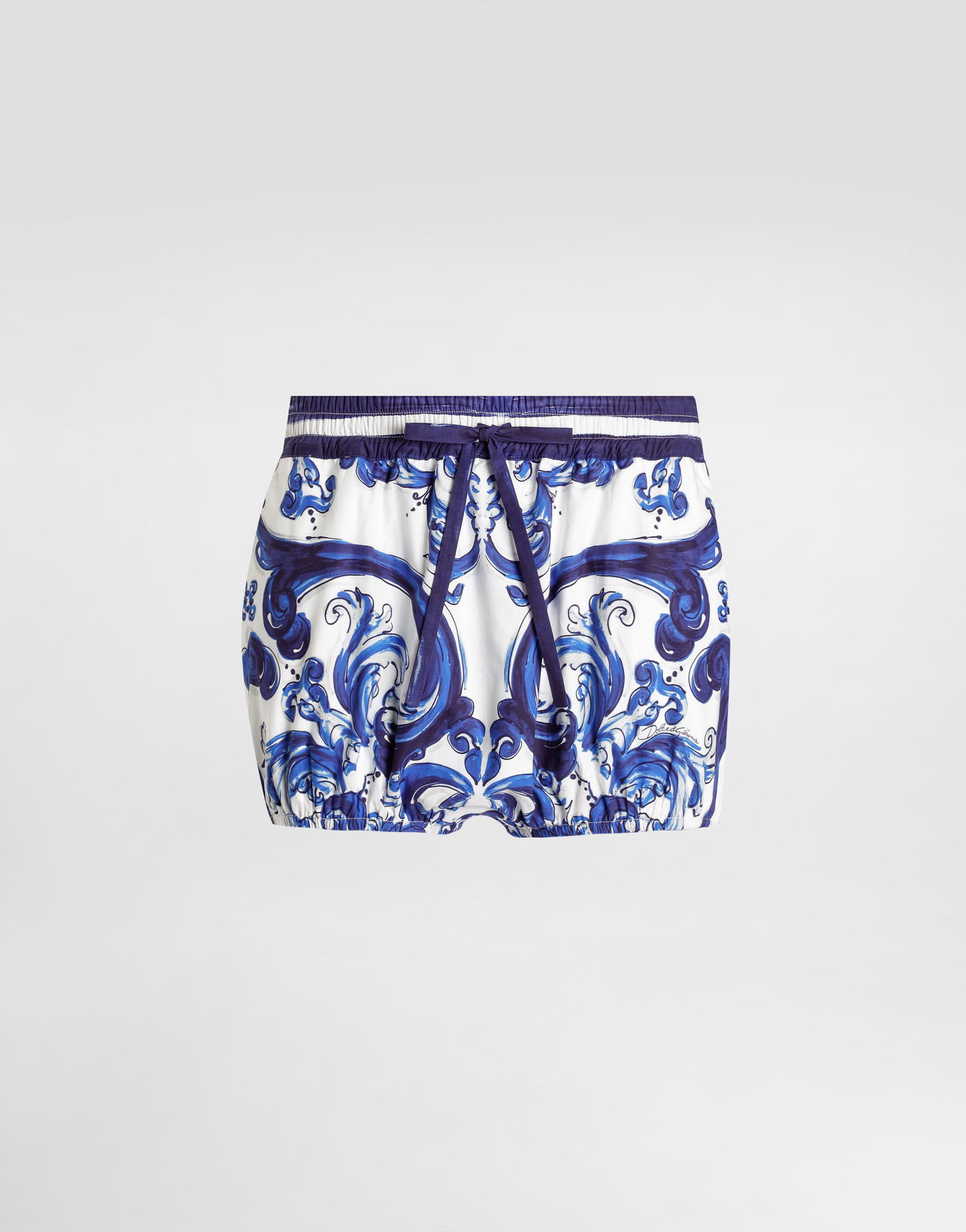 Shorts Dolce & Gabbana Dolce & Gabbana Majolica Print Poplin Bloomers Blå | I3J38WFI5JPHB5DQ, 0