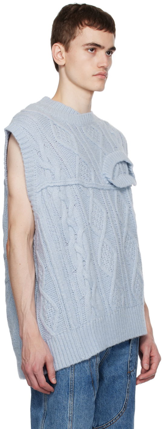 Sweater Feng Chen Wang Feng Chen Wang Layered Cable Knit Vest Blå | FUF16KT01, 1