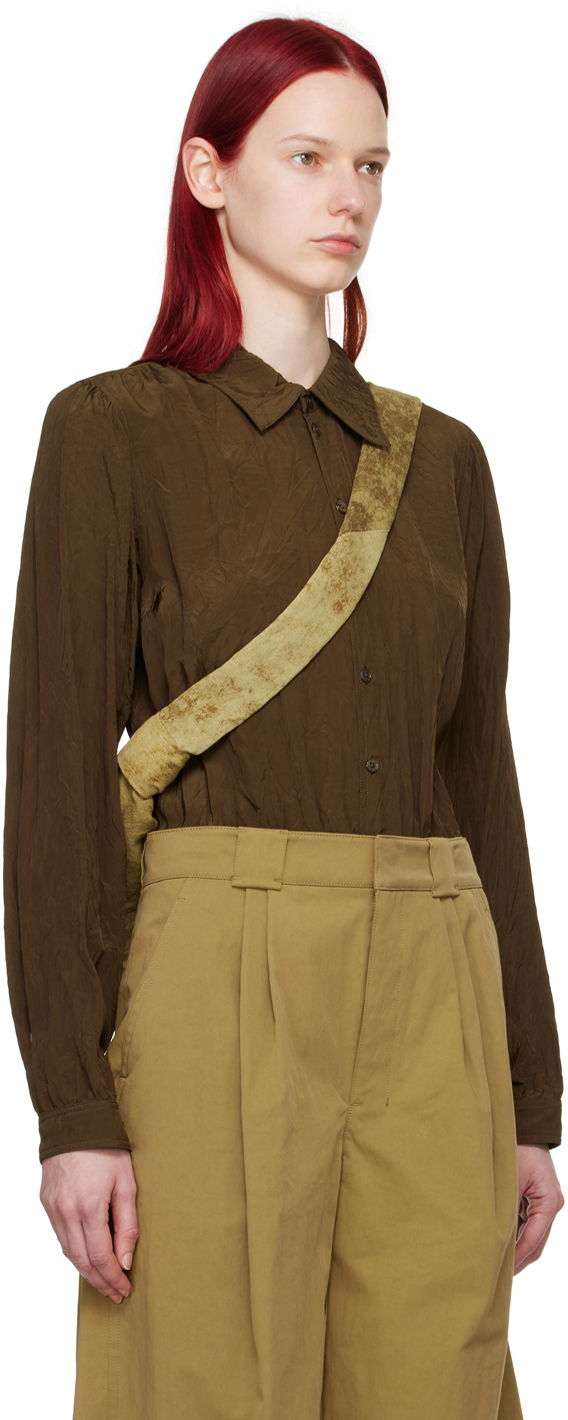 Skjorte LEMAIRE Lemaire Gathered Long Sleeve Blouse Brun | TO1221 LF1024, 1