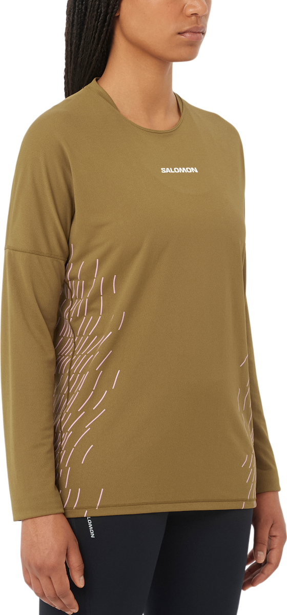 T-shirt Salomon Salomon Sense Aero Graphic Long Sleeve T-Shirt Grøn | lc2698000