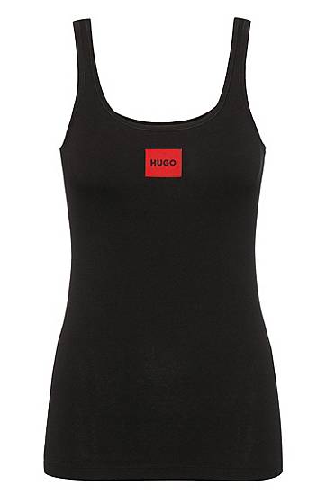 Tanktop BOSS HUGO Stretch-Cotton Jersey Vest with Logo Patch Sort | 50469665, 0