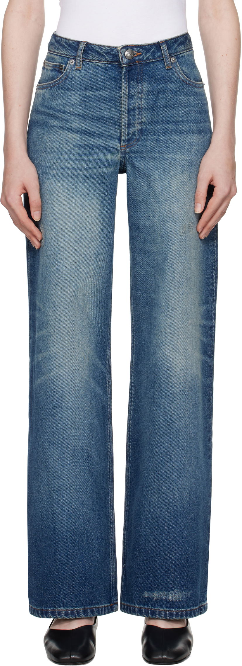 Jeans A.P.C. Elisabeth Wide-Leg Jeans Blå | COHFC-F09181