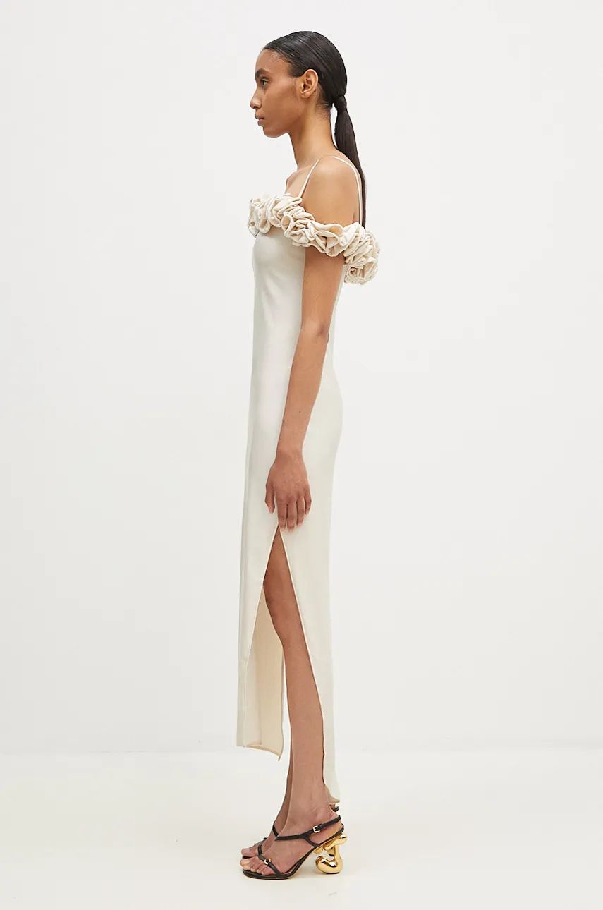 Kjole Coperni Maxi Ruffle Dress Beige | COPR113545, 1