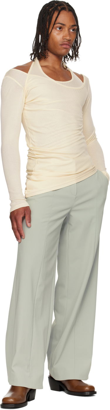 T-shirt Jean Paul Gaultier Jean Paul Gaultier 'Gaultier' Piercing Detail Long Sleeve Top Beige | 25/03-W-TO287-J000-03, 3