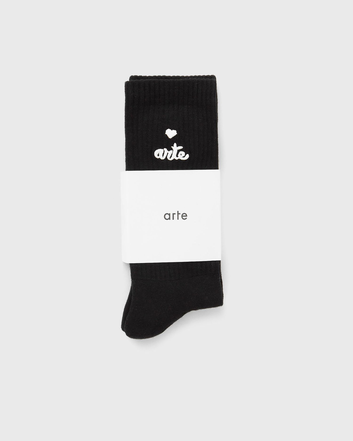 Sokker Arte Antwerp Heart Logo Crew Socks Sort | SS25-182M-BLACK, 1