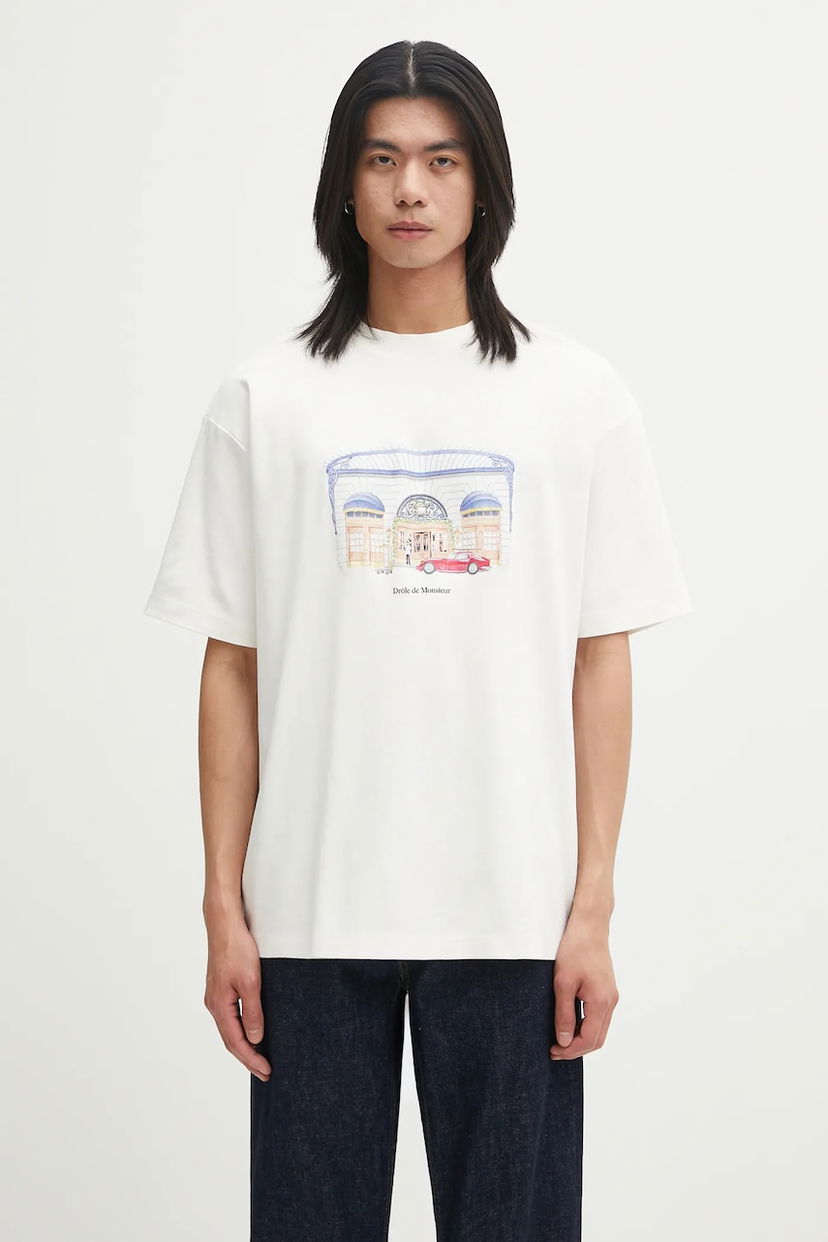 T-shirt Drôle de Monsieur Drôle de Monsieur Le T-shirt DrUle Palace T-Shirt Hvid | I.TS285.CO002