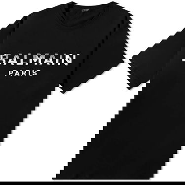 T-shirt Balmain Foil Paris Logo T-Shirt Sort | BH0EG010BC58-EHZ, 0