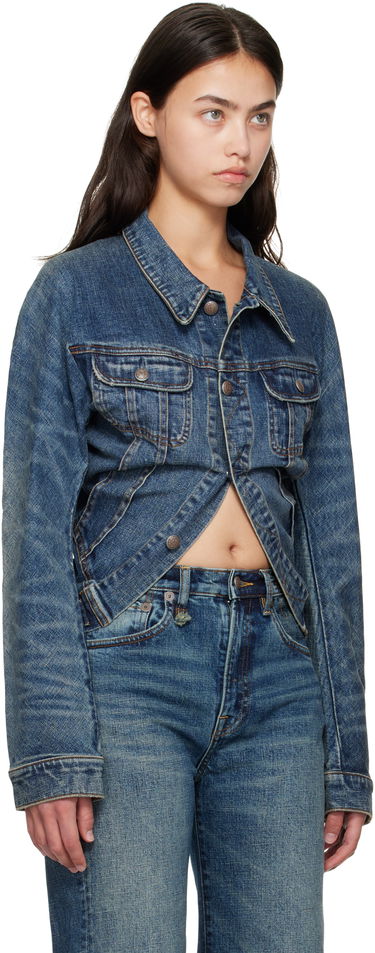 Jakke R13 R13 Skinny Wrap Around Trucker Jacket Blå | R13WD195-D246A, 1