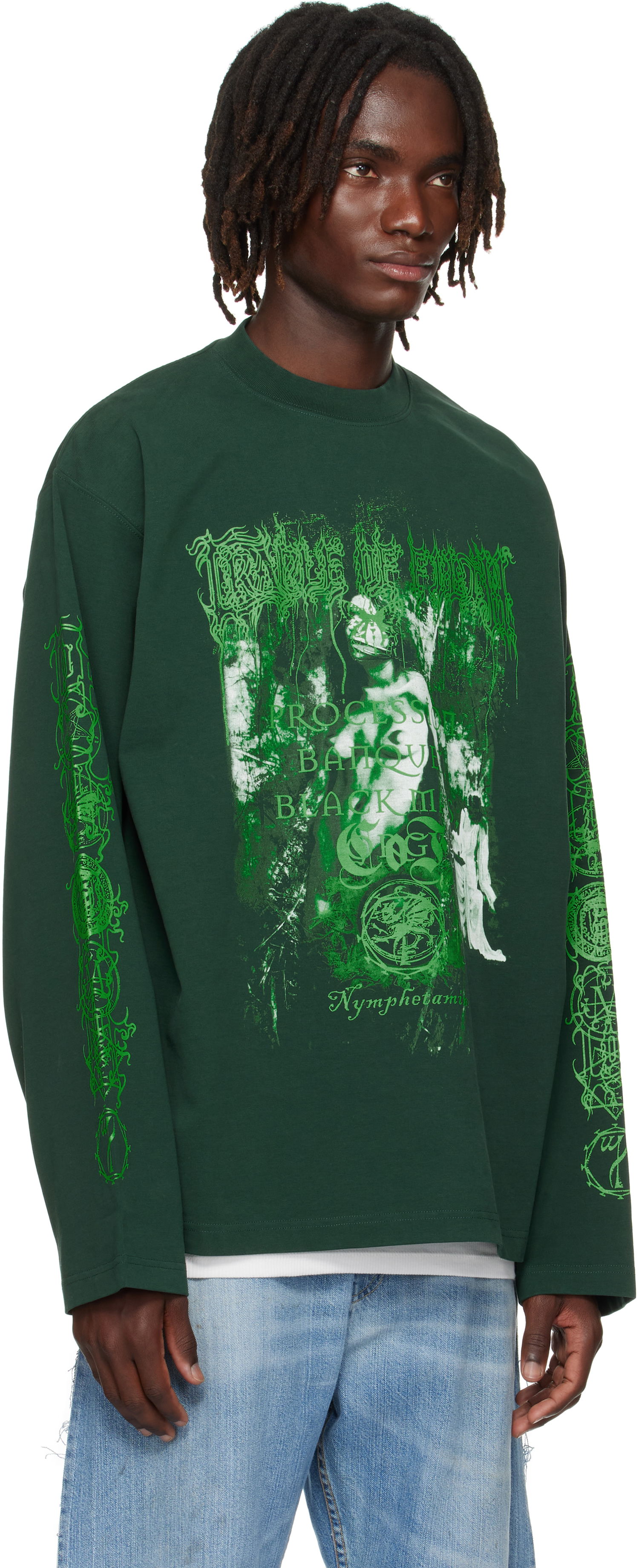 T-shirt VETEMENTS Vetements Cradle Of Filth Nymphetamine Graphic Longsleeve T-Shirt Grøn | UCF76LS750E, 1