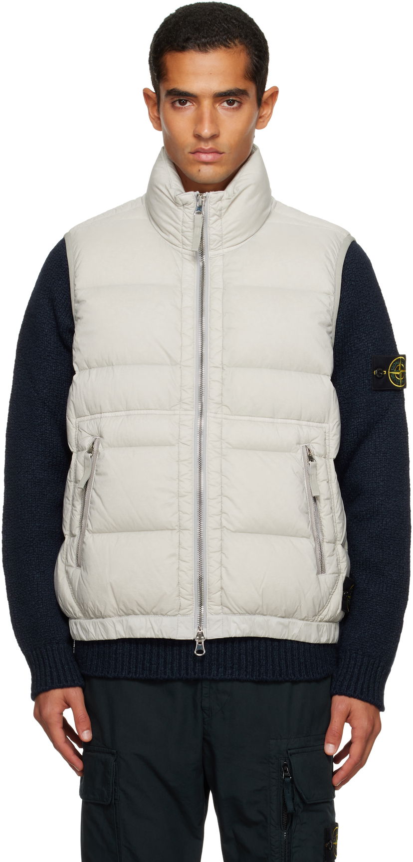 Vest Stone Island Loom Woven Chambers Down Vest Beige | K2S15 G100007 S0028