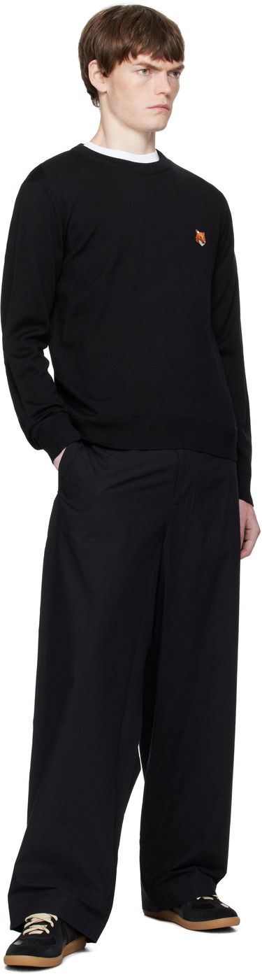 Sweater MAISON KITSUNÉ Maison Kitsuné Fox Head Patch Regular Fit Sweater Sort | PM00801KT1181, 3