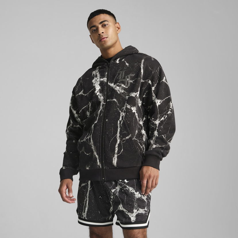 Sweatshirt Puma Hoops x Lafrancé Written in Chrome Full-Zip Hoodie Sort | 630776_01