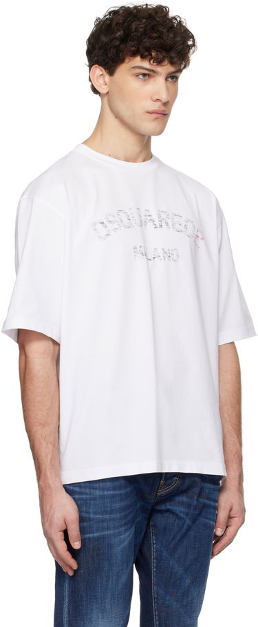 T-shirt DSQUARED2 Dsquared2 Loose Fit Faded Logo T-Shirt Sort | S74GD1399_D20020, 4