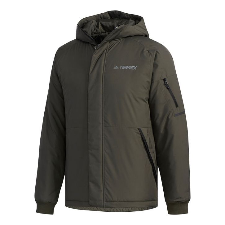 Puffer jakke adidas Originals Xplr Insulated Hooded Outdoor Jacket Grøn | FJ9253