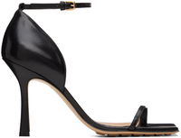 Stretch Strap Heeled Sandals "Black"