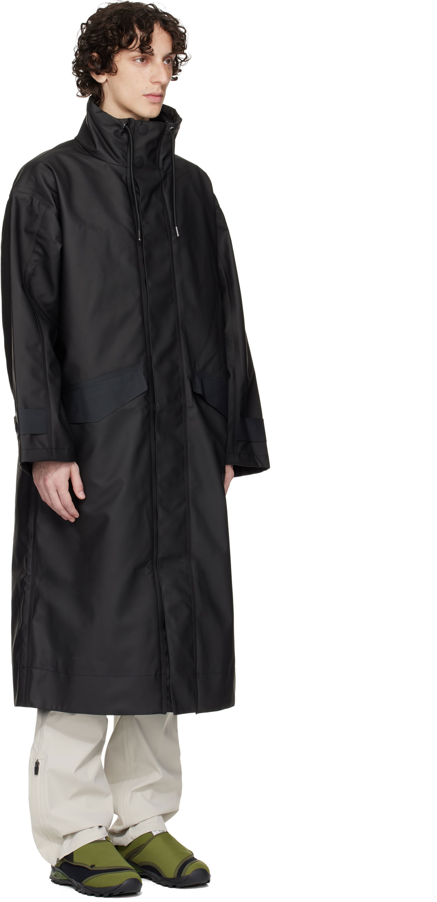 Regnfrakke Rains RAINS Vision Long Raincoat Sort | 17190, 1