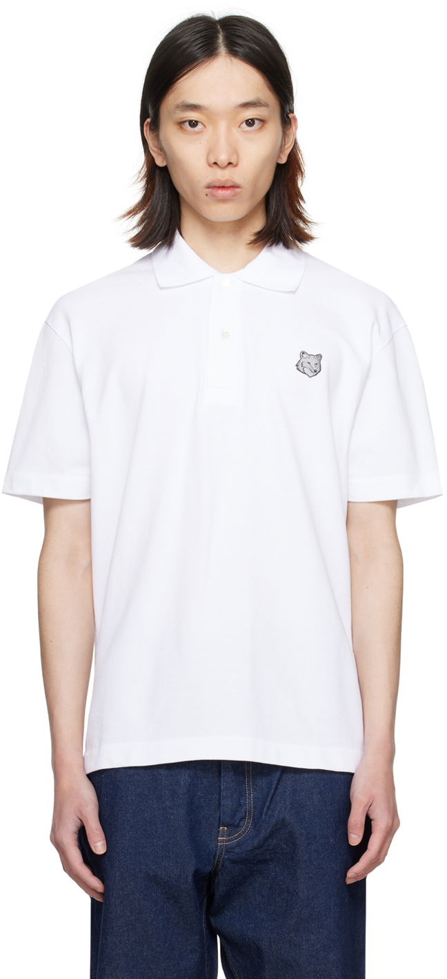 Polo skjorte MAISON KITSUNÉ Bold Fox Head Polo Hvid | MM00207KJ7010P100, 0