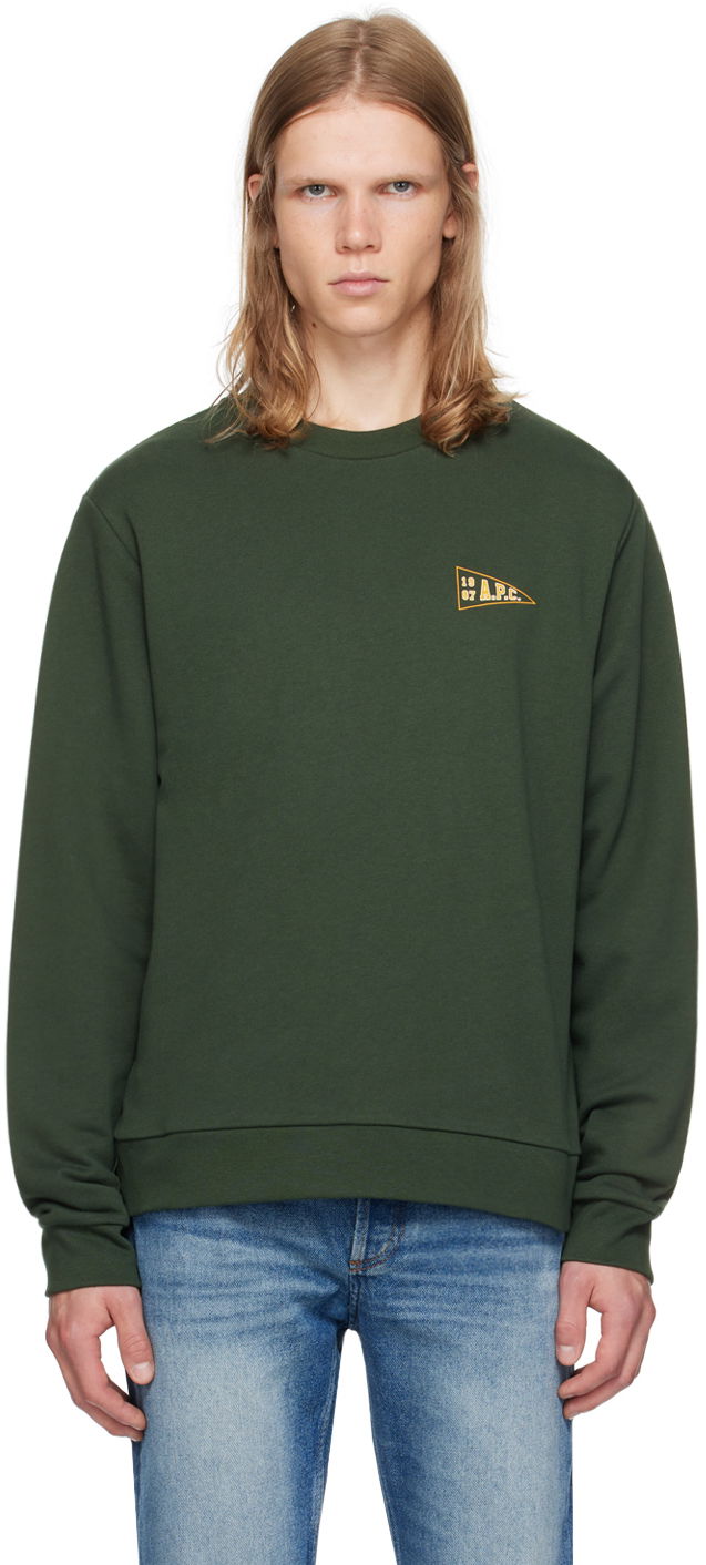 T-shirt A.P.C. Green Logo-Printed Sweatshirt Grøn | COHBY-M27946