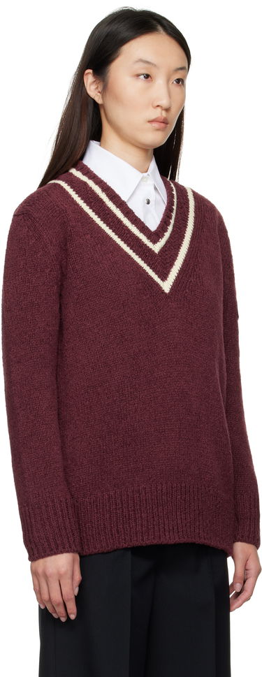Sweater Moncler Moncler Padded V-Neck Sweater Bourgogne | K20939D00001M5493, 1