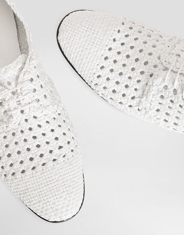 Tilbehør Dolce & Gabbana Dolce & Gabbana Woven Leather Derby Shoes Hvid | A10872A9M0880002, 3
