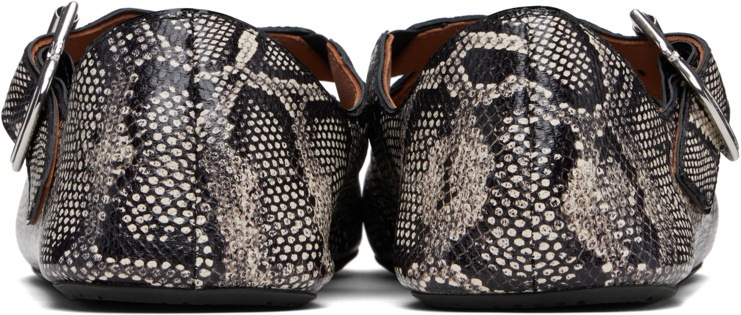 Sneakers og sko Alaïa ALAÏA Criss Cross Snake Ballerina Flats Sort | AA3A046I054, 1