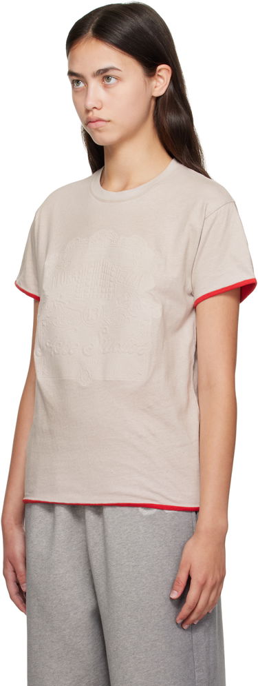 T-shirt Acne Studios Acne Studios Embossed Logo T-shirt Beige | AL0477-, 3