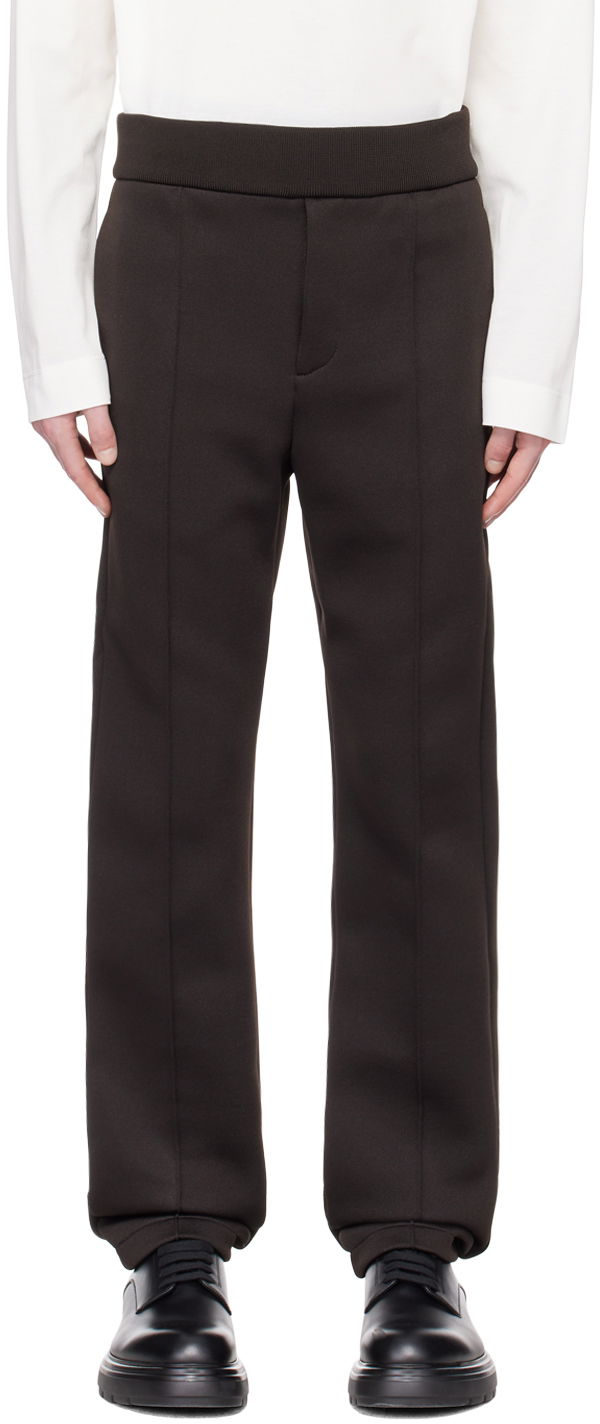Bukser FERRAGAMO Seam Detail Straight Leg Trousers Brun | 770548, 0