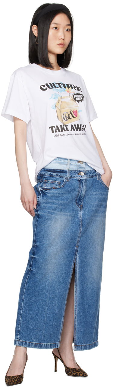 T-shirt Moschino Moschino Jeans 'Culture Take Away' Graphic T-Shirt Hvid | 242K10708, 3