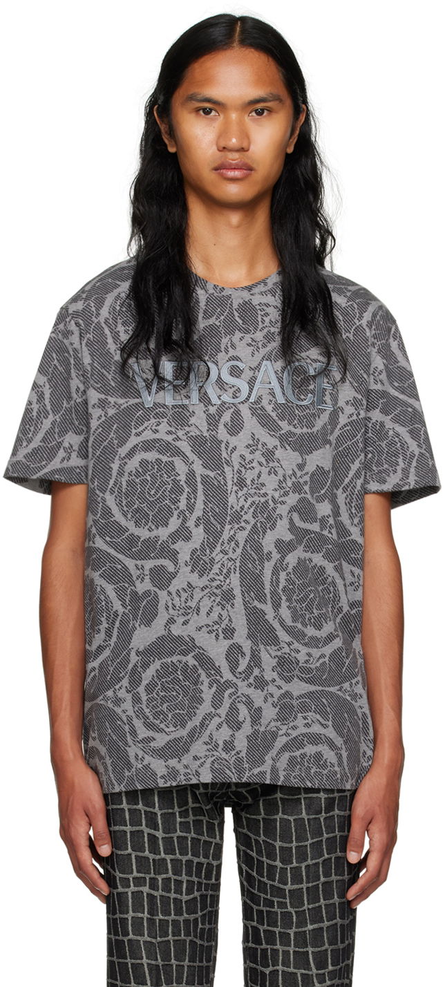 T-shirt Versace Barocco Silhouette Grå | 1012548_1A09037, 0