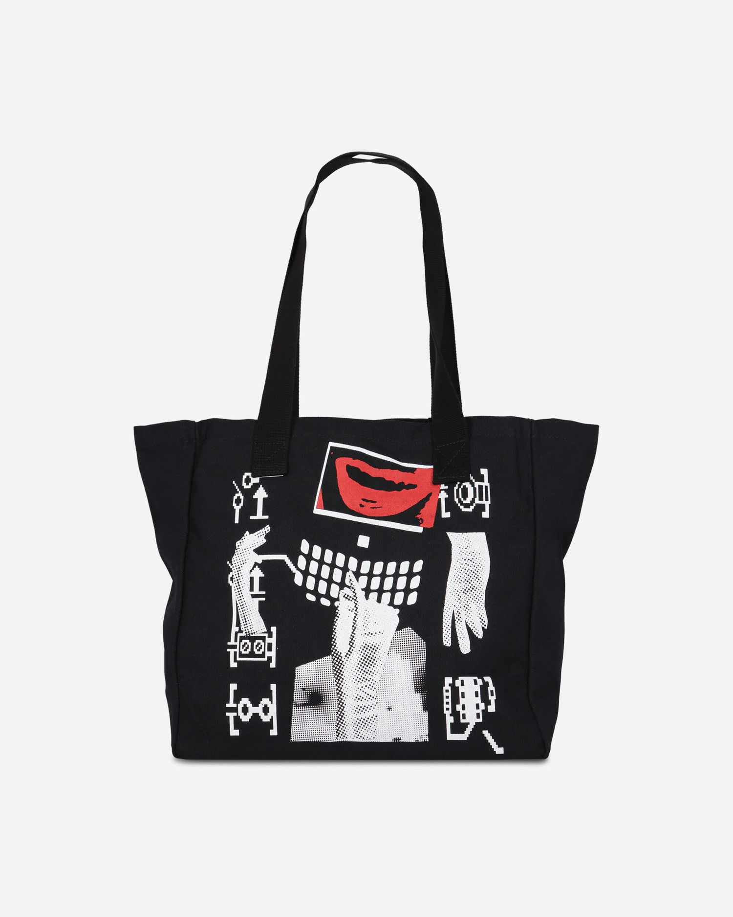 Mulepose Cav Empt Lips Display Tote Bag Sort | CES28G07 BLACK, 1