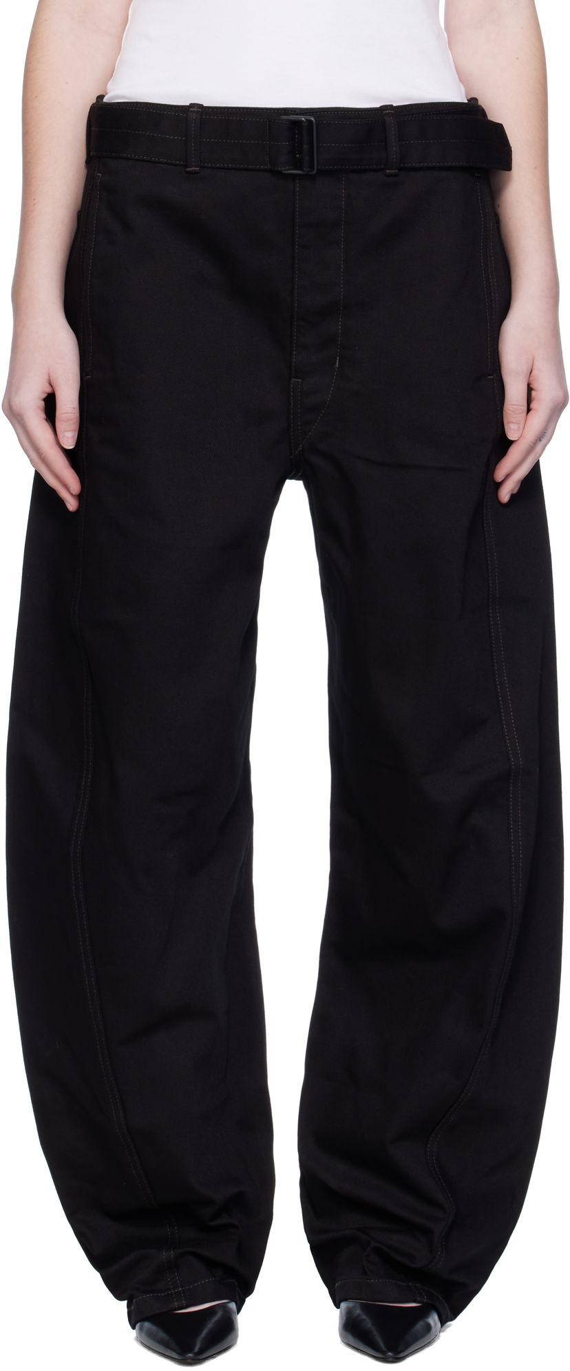 Jeans LEMAIRE Lemaire Twisted Belted Jeans Sort | PA326 LD1055