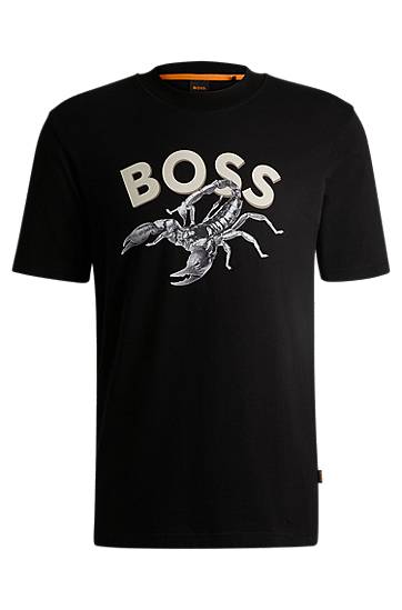 T-shirt BOSS BOSS Cotton-Jersey T-Shirt with Scorpion Graphic Sort | 50539196