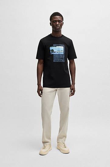 T-shirt BOSS T-Shirt with Photographic Artwork Print Sort | 50539180, 1