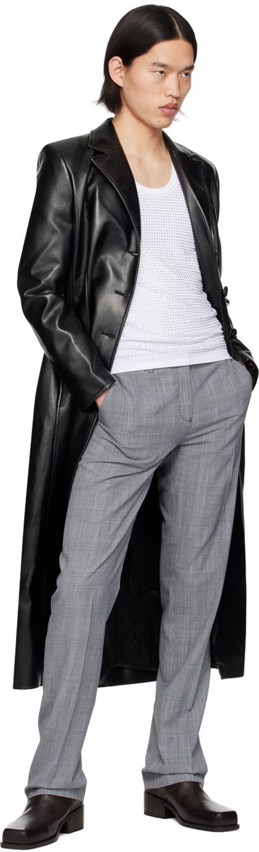 Frakker Coperni Coperni Button Faux-Leather Longline Coat Sort | COPM20829MEN, 3