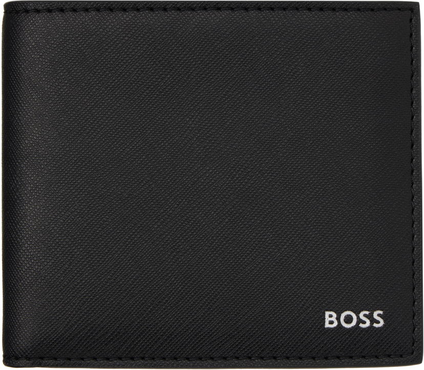 Tegnebog BOSS Saffiano Leather Wallet Sort | 50536717