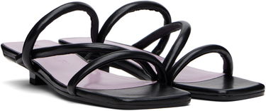 Tilbehør BY FAR BY FAR Morena Nappa Leather Heeled Sandals Sort | MWFHO015CL013BK001PL, 3