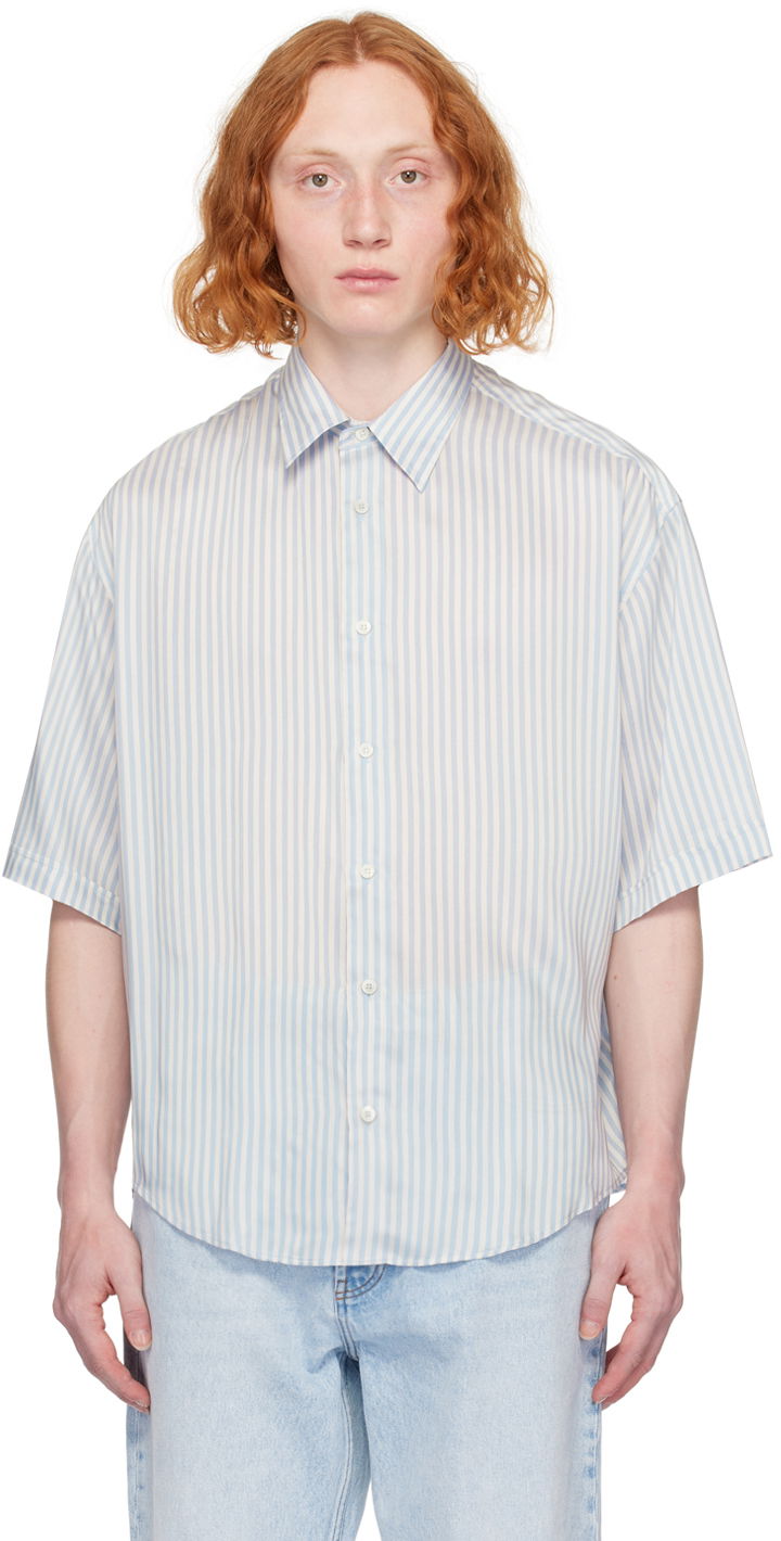 Skjorte AMI Paris Boxy-Fit Shirt Blå | HSH226.VI0015, 0