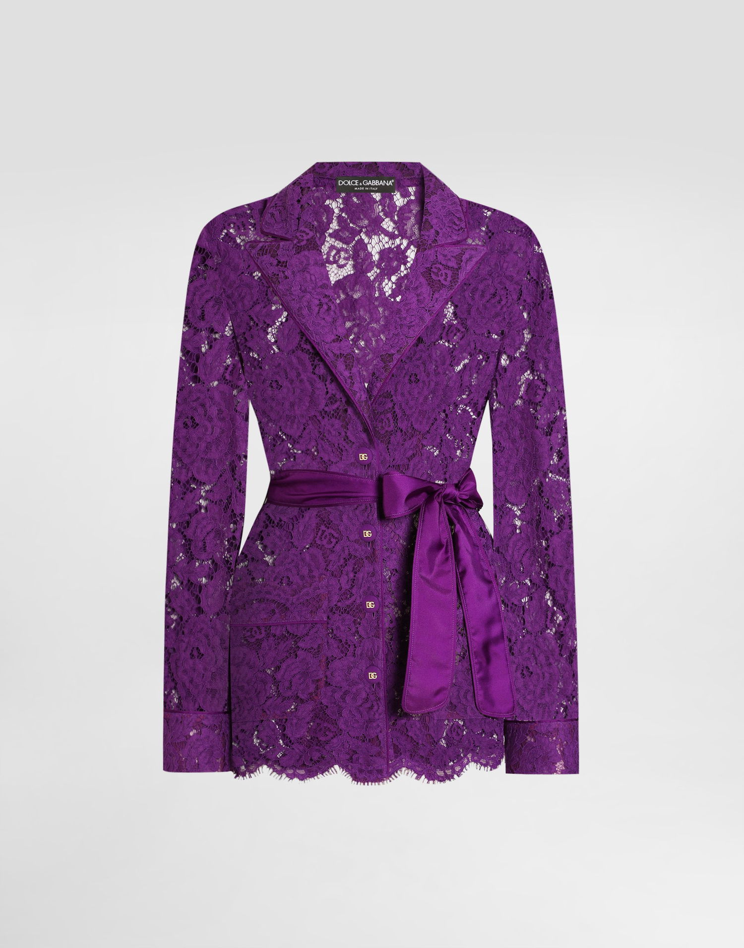 Skjorte Dolce & Gabbana Dolce & Gabbana Floral Lace Vanity Shirt Lilla | F5R56THLM7LF0571, 0