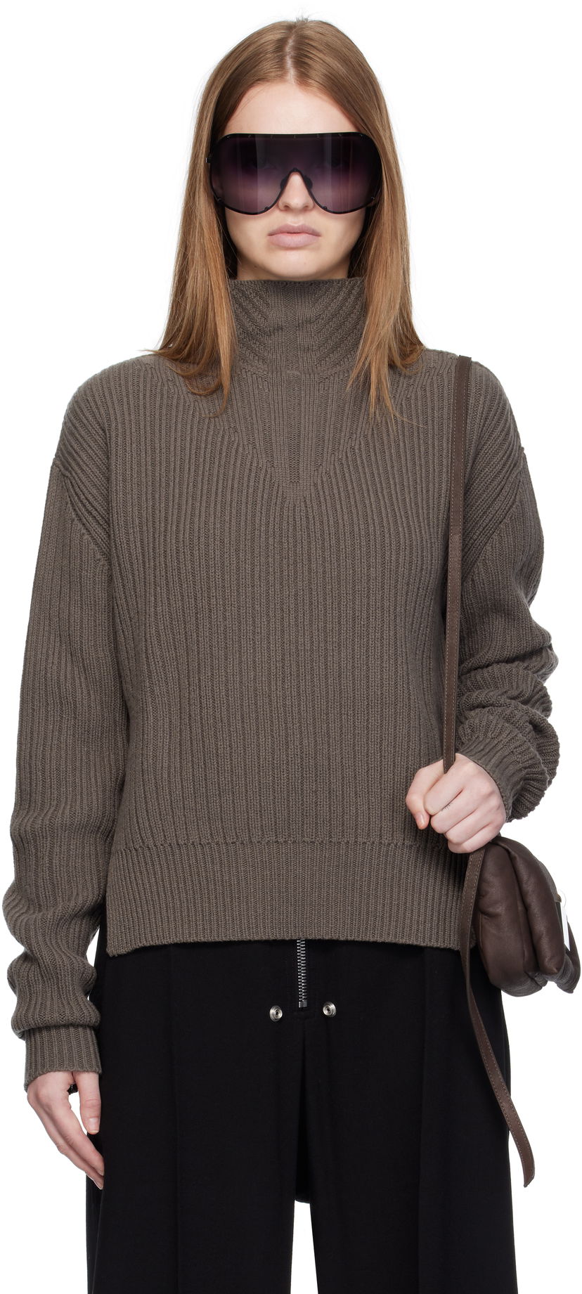 Sweater Rick Owens Rick Owens Concordians Fisherman Turtleneck Brun | RP02E4648 KWV