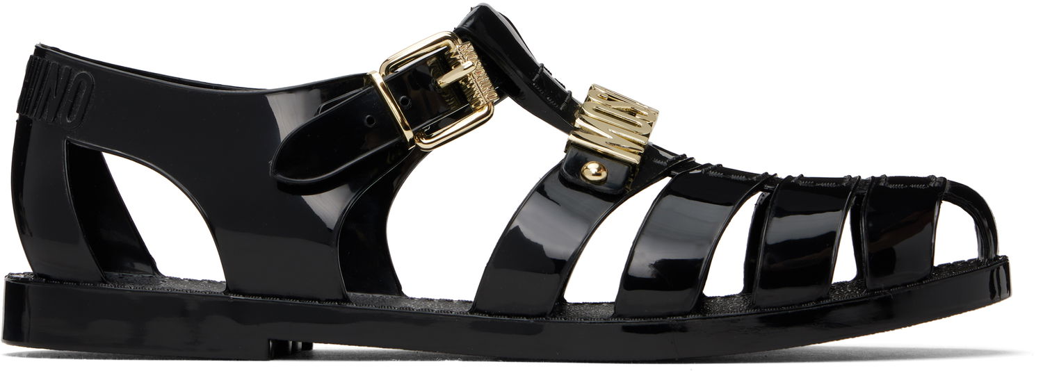 Tilbehør Moschino Moschino Jelly Lettering Logo Sandals Sort | MA16501G1M M20 000, 0