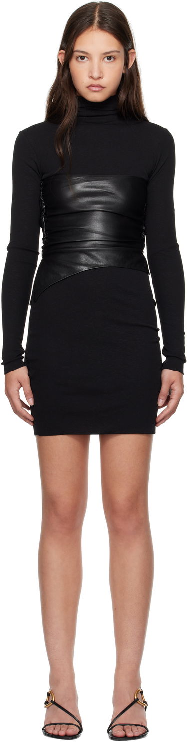 Kjole Nanushka Nanushka Noleny Vegan Leather Minidress Sort | NW24FWDR33200, 0