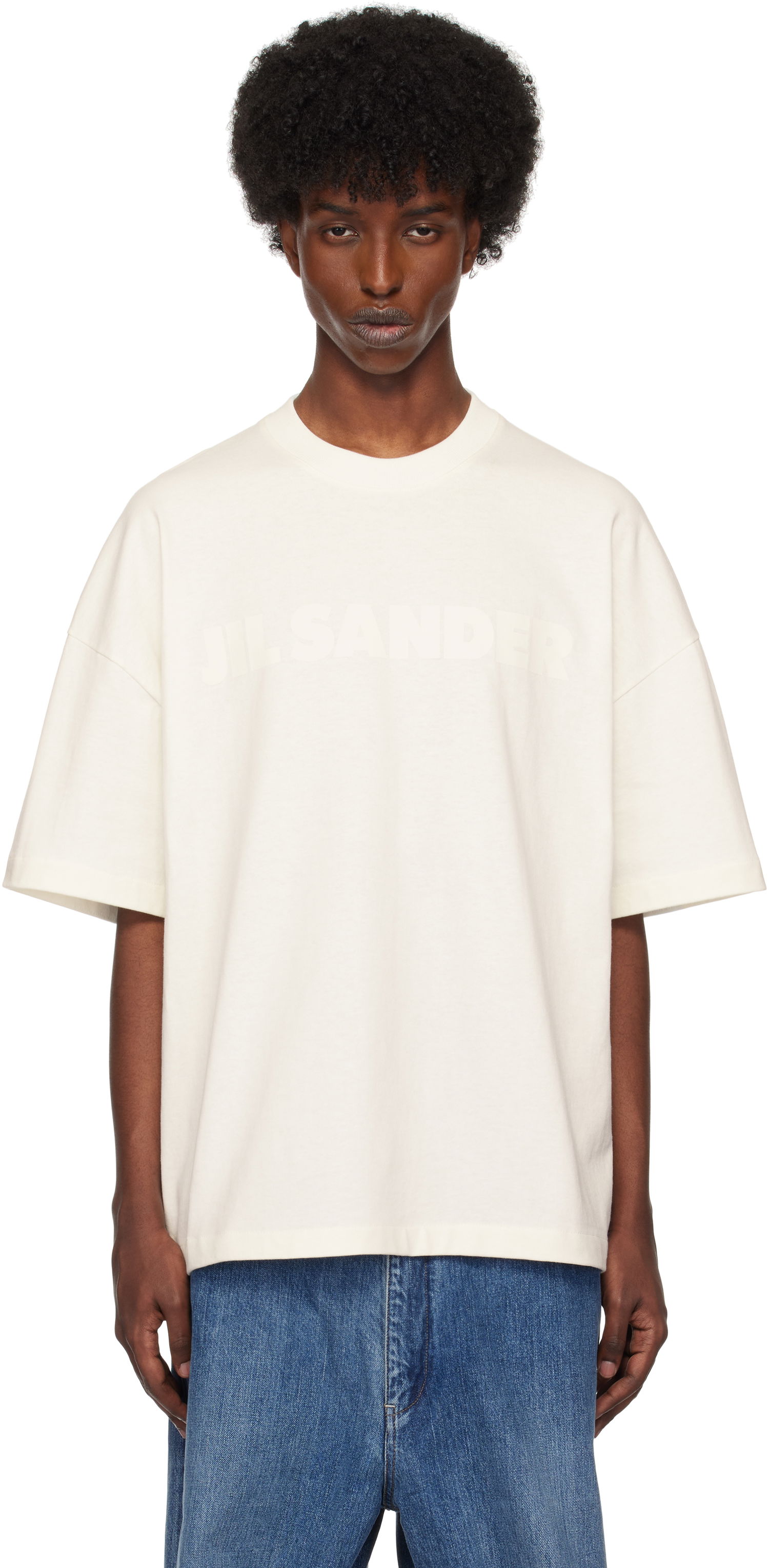 T-shirt Jil Sander Logo T-Shirt Hvid | J21GC0168_J20243, 0