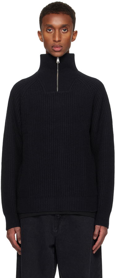 Sweater Carhartt WIP Ribbed Half-Zip Sweater Sort | I033913, 0