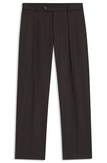 Bukser BOSS BECKHAM relaxed-fit trousers in virgin wool Brun | 50554905